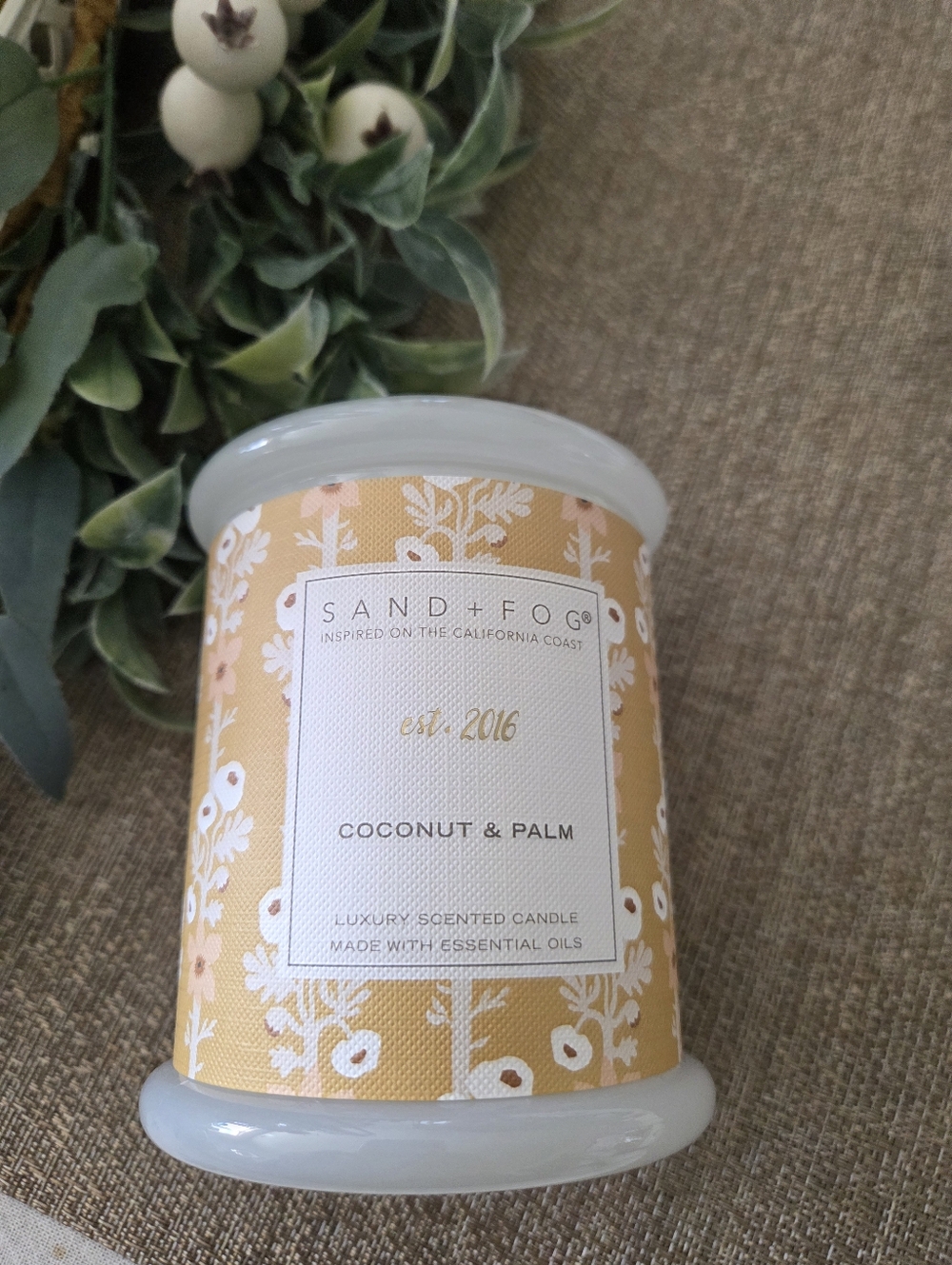 Sand + Fog Coconut & Palm Jar Candle - Yellow Floral